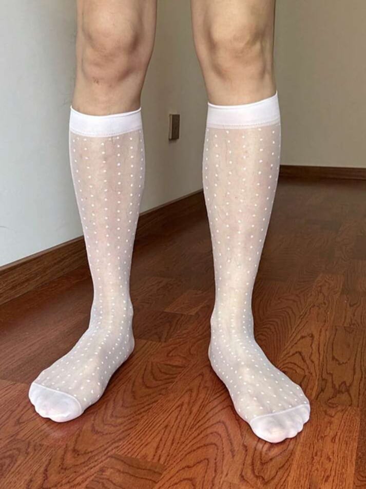 THEPAIR Sexy Polka Dot Breathable Thin Transparent Long socks